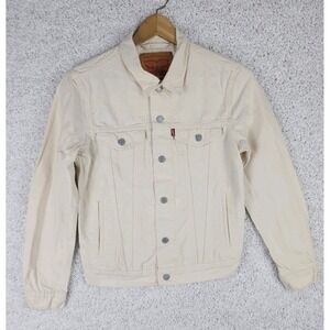 Levi's Trucker Lightweight Jacket Shacket Women's Small Cream Denim‎